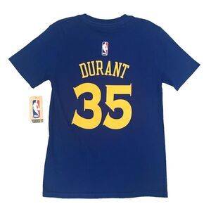 New! NBA Golden State Warriors Kevin Durant Shirt‎ Youth M 10/12 Blue Cotton #35